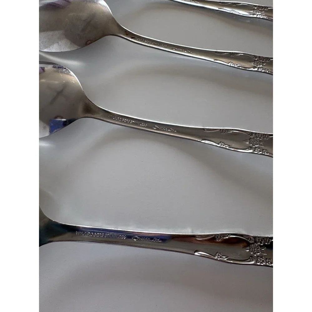 Serving Spoons Set Of 4 Oneida Fenway Wm A Rogers Daydream Stainless Flatware
